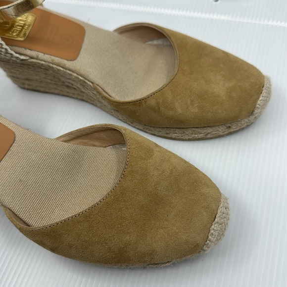 Kanna Made in Spain tan suede wedge espadrilles sandals SZ 8 - Picture 4 of 13